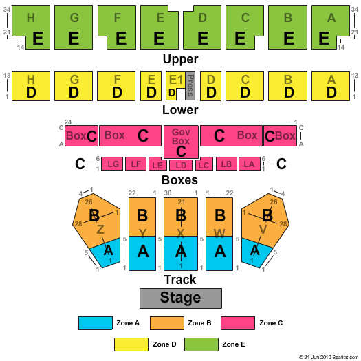 Missouri State Fairground End Stage Zone Seating Chart